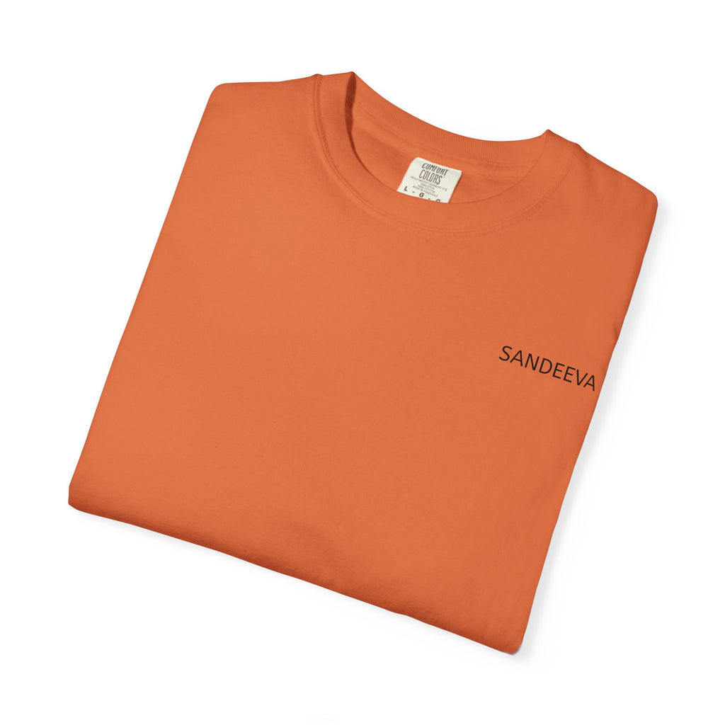 Minimal 'SANDEEVA' Solid T-Shirt — Garment-Dyed Cotton Tee