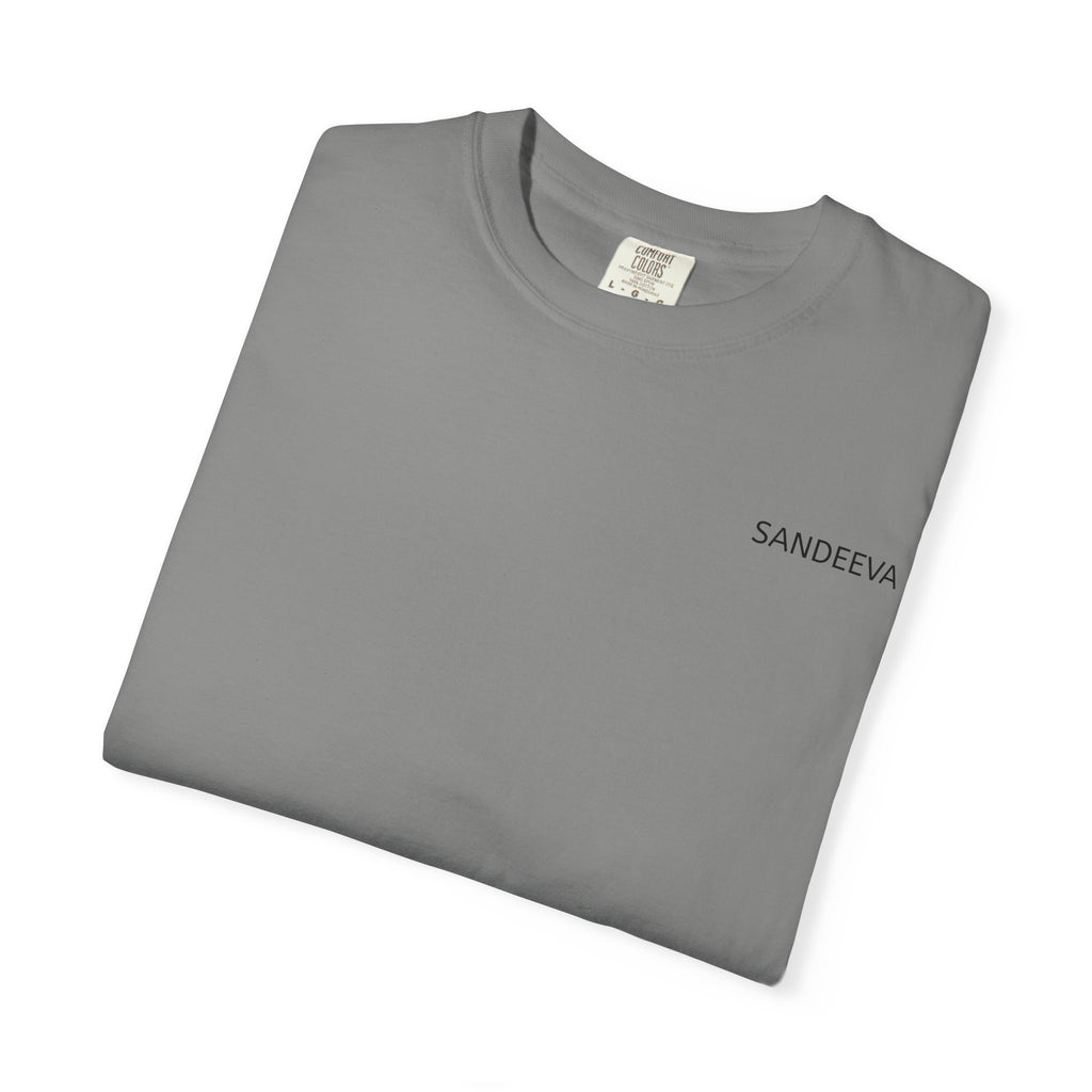 Minimal 'SANDEEVA' Solid T-Shirt — Garment-Dyed Cotton Tee