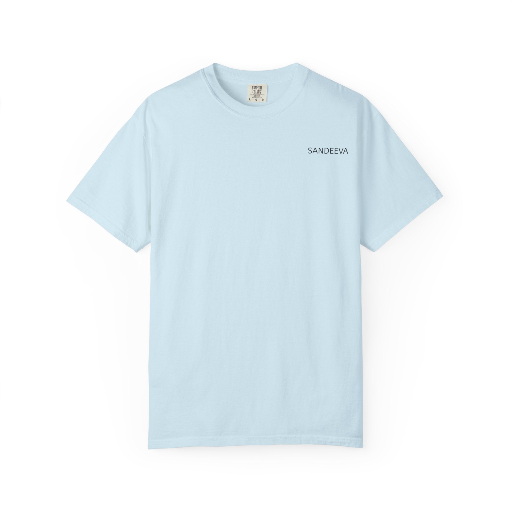 Minimal 'SANDEEVA' Solid T-Shirt — Garment-Dyed Cotton Tee