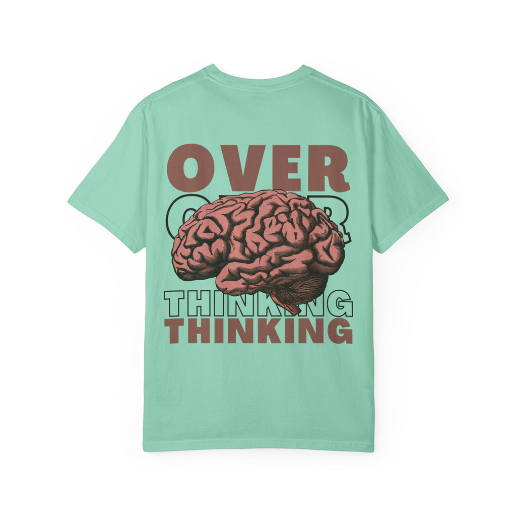 Overthinking Brain Graphic T-Shirt — "Overthinking" Back Print